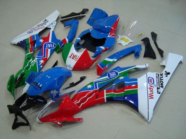 Carenagem R6 2006-2007 - Azul Vermelho Branco Verde Carenagem R6 2006-2007 - Azul Vermelho Branco Verde