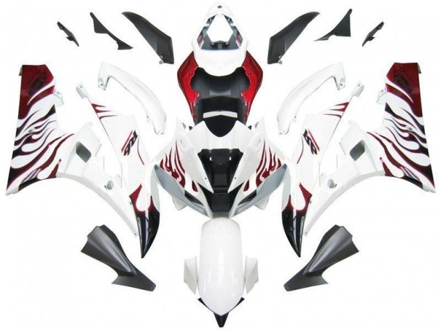 Carenagem R6 2006-2007 - Branco Vermelho Chama