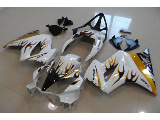 Carenagem VFR 800 2002-2013 - Branco Ouro Chama Carenagem VFR 800 2002-2013 - Branco Ouro Chama