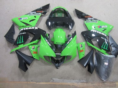 Carenagem ZX10R 2003-2005 - Preto Verde 3M Monster