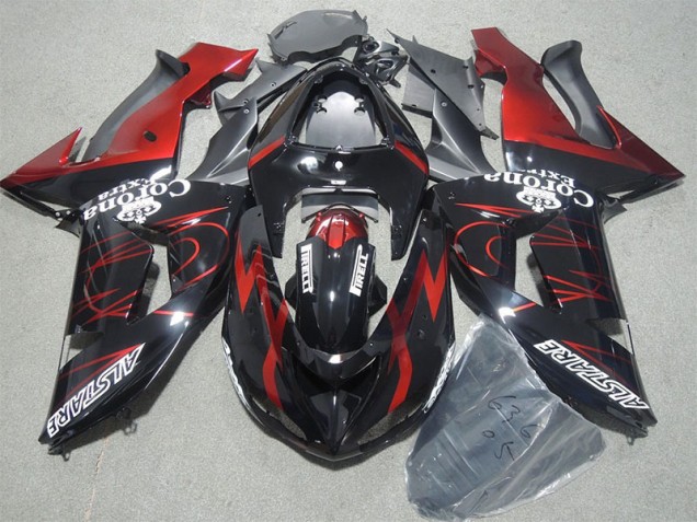 Carenagem ZX10R 2006-2007 - Preto Vermelho Corona Extra Carenagem ZX10R 2006-2007 - Preto Vermelho Corona Extra