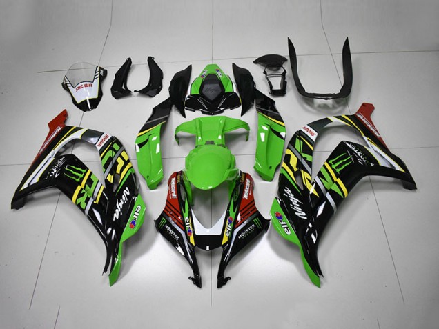 Carenagem ZX10R 2016-2019 - Verde Preto Vermelho Ninja Monster
