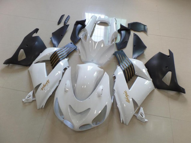Carenagem ZX14R ZZR 1400 2006-2011 - Branco & Preto Fosco Carenagem ZX14R ZZR 1400 2006-2011 - Branco & Preto Fosco