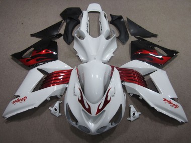 Carenagem ZX14R ZZR 1400 2006-2011 - Branco Vermelho Ninja