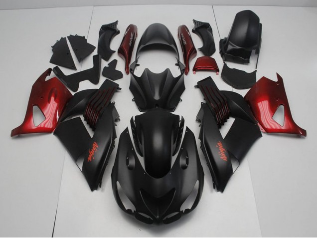 Carenagem ZX14R ZZR 1400 2006-2011 - Preto Fosco & Vermelho
