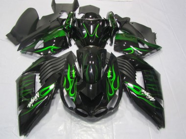 Carenagem ZX14R ZZR 1400 2006-2011 - Preto Verde Chama Ninja