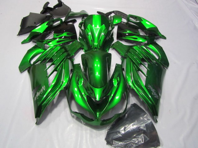 Carenagem ZX14R ZZR 1400 2012-2021 - Verde Branco Ninja Decalque