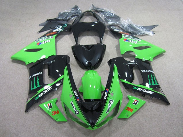 Carenagem ZX6R 2005-2006 - Preto Verde 3M Touch4 Monster Carenagem ZX6R 2005-2006 - Preto Verde 3M Touch4 Monster