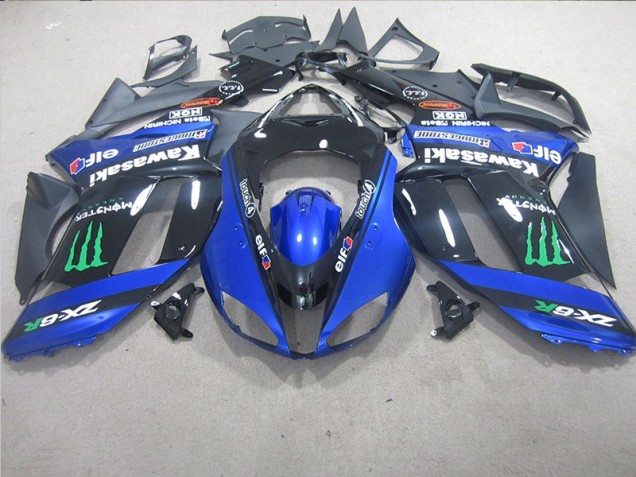 Carenagem ZX6R 2007-2008 - Preto Azul Monster Carenagem ZX6R 2007-2008 - Preto Azul Monster