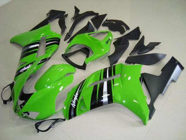 Carenagem ZX6R 2007-2008 - Verde & Prata Listra Carenagem ZX6R 2007-2008 - Verde & Prata Listra