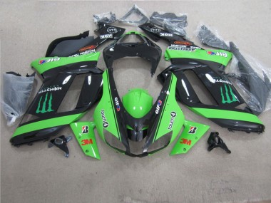 Carenagem ZX6R 2007-2008 - Verde Preto 3M Monster