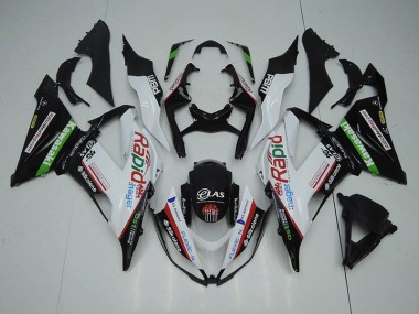 Carenagem ZX6R 2013-2018 - Preto Branco Rapid Hager