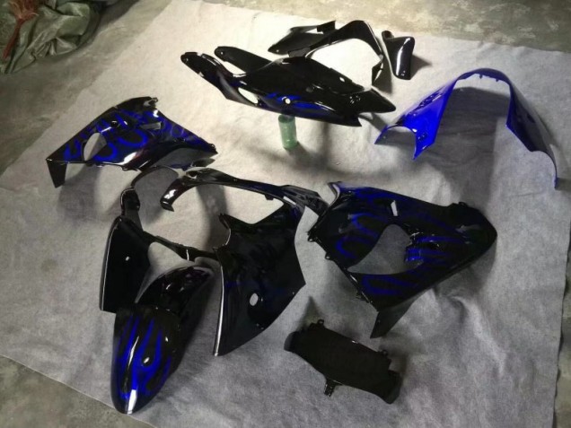 Carenagem ZX9R 2000-2001 - Preto Brilhante Azul Chama Carenagem ZX9R 2000-2001 - Preto Brilhante Azul Chama