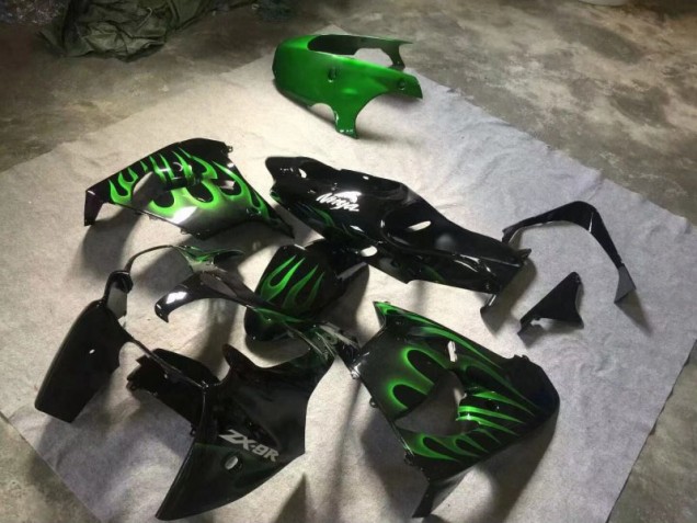 Carenagem ZX9R 2000-2001 - Preto Brilhante Verde Chama