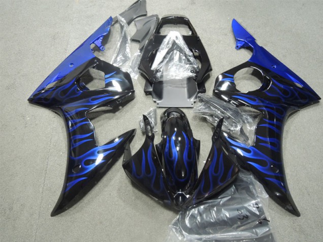 Carroçaria R6 2003-2005 - Preto Azul Chama Carroçaria R6 2003-2005 - Preto Azul Chama