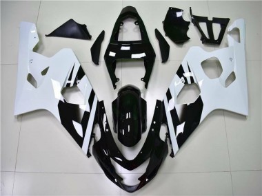 Injeção Kit Carenagem GSXR 600 / 750 K4 2004-2005 - Branco Preto