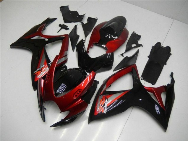 Injeção Kit Carenagem GSXR 600 / 750 K6 2006-2007 - Vermelho Preto Injeção Kit Carenagem GSXR 600 / 750 K6 2006-2007 - Vermelho Preto