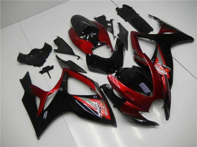 Injeção Kit Carenagem GSXR 600 / 750 K6 2006-2007 - Vermelho Preto Injeção Kit Carenagem GSXR 600 / 750 K6 2006-2007 - Vermelho Preto