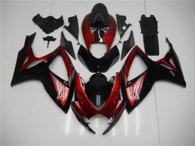 Injeção Kit Carenagem GSXR 600 / 750 K6 2006-2007 - Vermelho Preto