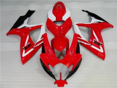 Injeção Kits Carenagem GSXR 600 / 750 K6 2006-2007 - Vermelho Branco