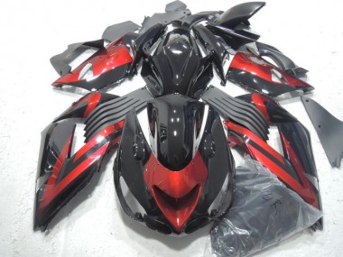 Injeção Kits Carenagem ZX14R ZZR 1400 2006-2011 - Preto Vermelho