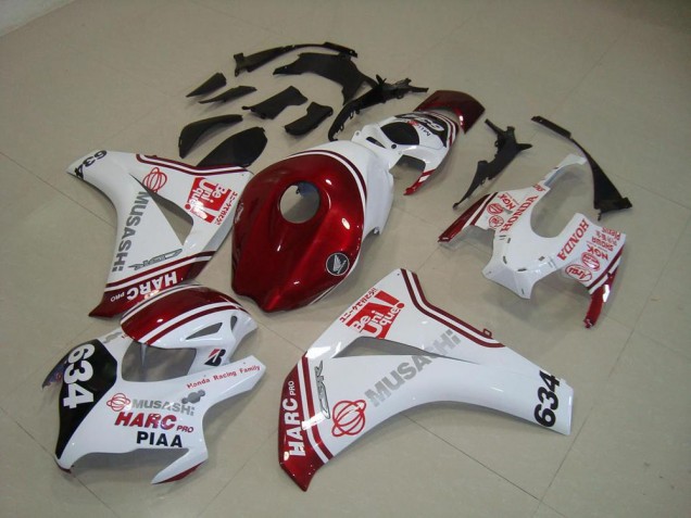Kit Carenagem CBR 1000RR 2008-2011 - Branco Vermelho HARC Pro PIAA 634 Kit Carenagem CBR 1000RR 2008-2011 - Branco Vermelho HARC Pro PIAA 634
