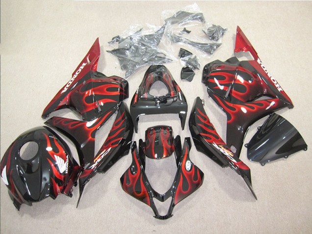 Kit Carenagem CBR 600RR 2009-2012 - Preto Vermelho Chama Kit Carenagem CBR 600RR 2009-2012 - Preto Vermelho Chama