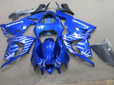 Kit Carenagem ZX10R 2003-2005 - Azul Branco Chama