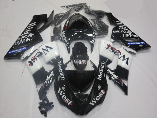 Kit Carenagem ZX10R 2006-2007 - Branco Preto Kit Carenagem ZX10R 2006-2007 - Branco Preto