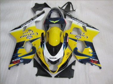 Kit Completo Carenagem GSXR 600 K4 2004-2005 - Amarelo Azul Corona Extra