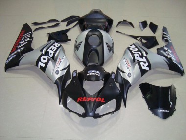 Kits Carenagem CBR 1000RR 2006-2007 - Preto Fosco Prata Repsol