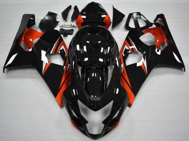 Lojas Carenagens Moto Suzuki GSXR 600/750 2004-2005 - Preto Brilhante Vermelho Listra
