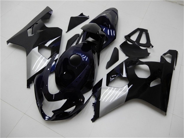 Lojas Carenagens Moto Suzuki GSXR 600/750 2004-2005 - Preto Brilhante Prata Azul