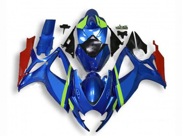 Lojas Carenagens Moto Suzuki GSXR 600/750 2006-2007 - Azul Verde Vermelho