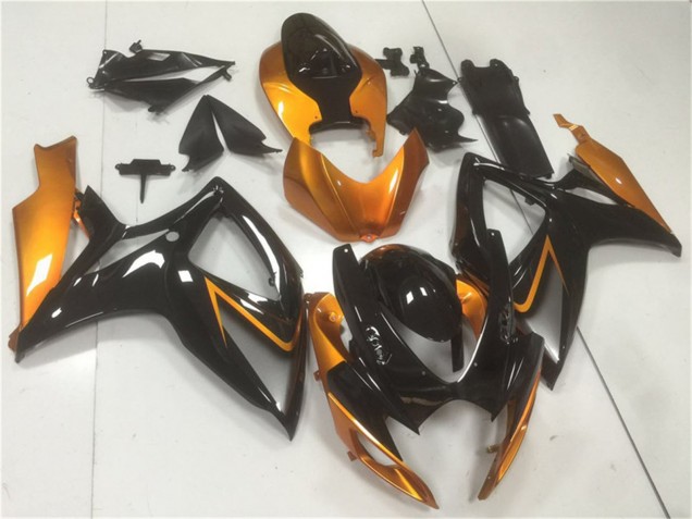 Lojas Carenagens Moto Suzuki GSXR 600/750 2006-2007 - Laranja Preto Brilhante