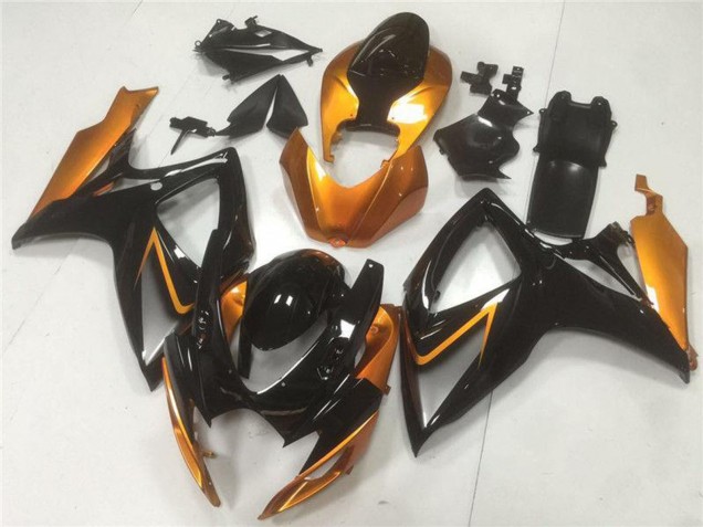 Lojas Carenagens Moto Suzuki GSXR 600/750 2006-2007 - Laranja Preto Brilhante