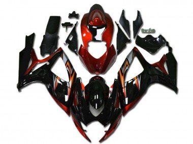 Lojas Carenagens Moto Suzuki GSXR 600/750 2006-2007 - Laranja Prata Preto Brilhante Listra