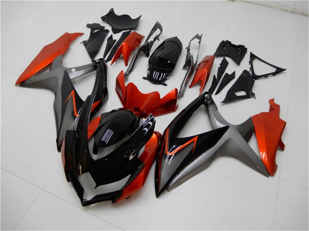 Lojas Carenagens Moto Suzuki GSXR 600/750 2008-2010 - Laranja Cinzento Preto Brilhante