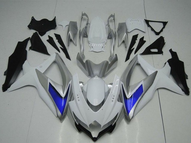 Lojas Carenagens Moto Suzuki GSXR 600/750 2008-2010 - Prata Branco Azul Preto