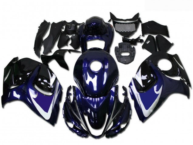Lojas Carenagens Moto Suzuki GSXR 1300 Hayabusa 2008-2020 - Preto Brilhante Azul Branco