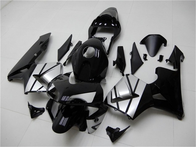 Lojas Carenagens Moto Honda CBR600RR 2003-2004 - Prata Preto Brilhante Listra