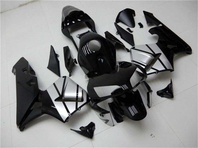 Lojas Carenagens Moto Honda CBR600RR 2003-2004 - Prata Preto Brilhante Listra