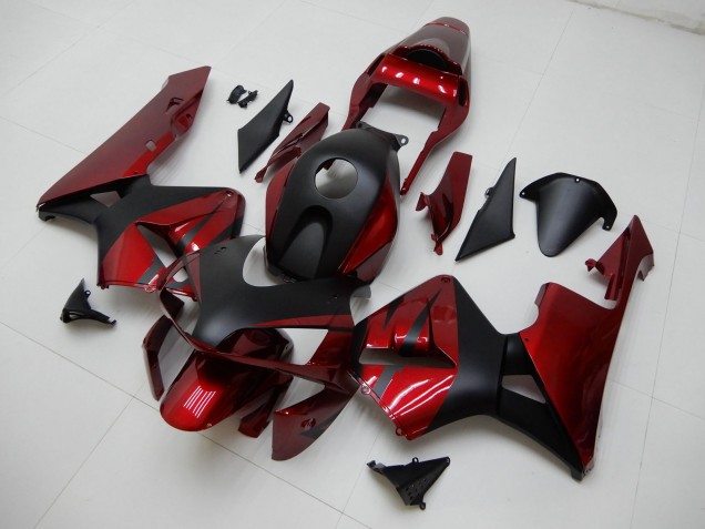 Lojas Carenagens Moto Honda CBR600RR 2003-2004 - Vermelho Preto Fosco Listra