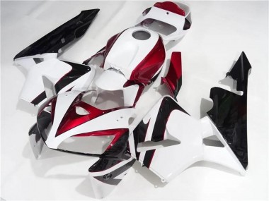 Lojas Kits Carenagens Moto Honda CBR600RR 2005-2006 - Branco Vermelho Preto