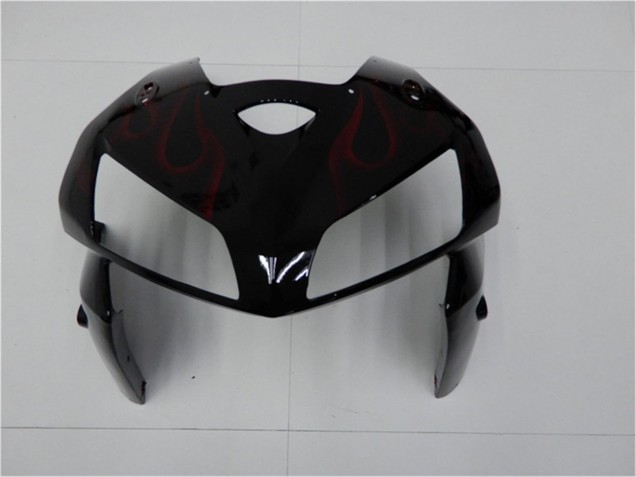 Lojas Kits Carenagem Moto Honda CBR600RR 2005-2006 - Preto Brilhante Vermelho Chama