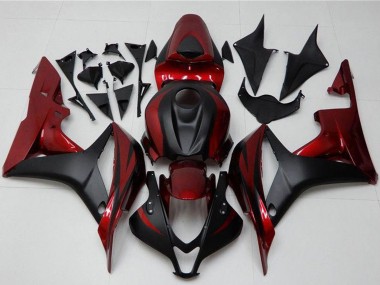 Lojas Kits Carenagem Moto Honda CBR600RR 2007-2008 - Vermelho Preto Fosco