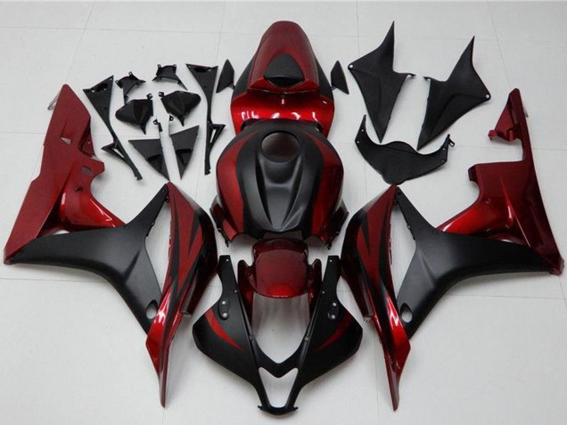 Lojas Kits Carenagem Moto Honda CBR600RR 2007-2008 - Vermelho Preto Fosco