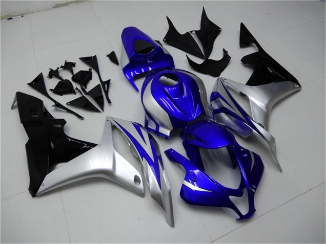Lojas Carenagens Moto Honda CBR600RR 2007-2008 - Prata Azul Preto Brilhante OEM Estilo