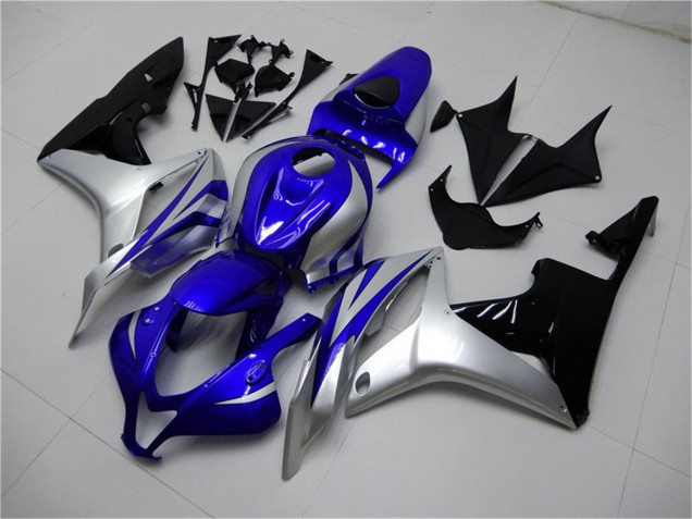 Lojas Carenagens Moto Honda CBR600RR 2007-2008 - Prata Azul Preto Brilhante OEM Estilo