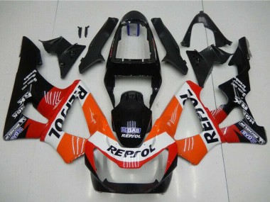 Lojas Carenagens Moto Honda CBR900RR 929RR 2000-2001 - Laranja Branco Vermelho Preto Brilhante Repsol